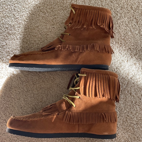 🍃Fringe Moccasin Ankle Boots🌿 - Picture 3 of 9